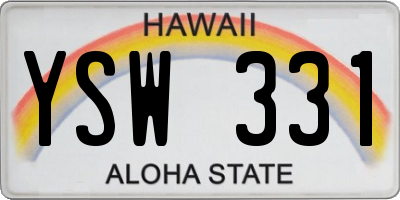 HI license plate YSW331