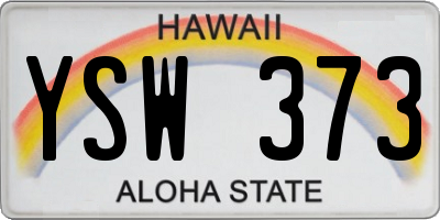 HI license plate YSW373