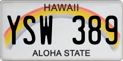 HI license plate YSW389