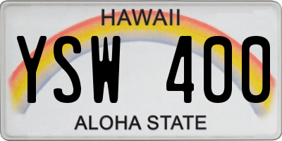 HI license plate YSW400
