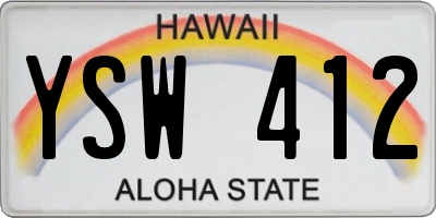 HI license plate YSW412