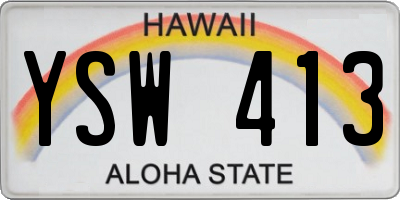 HI license plate YSW413
