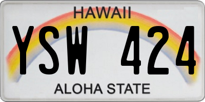 HI license plate YSW424
