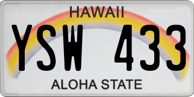 HI license plate YSW433
