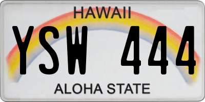 HI license plate YSW444