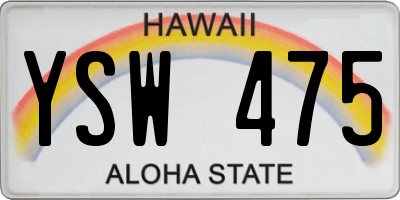 HI license plate YSW475