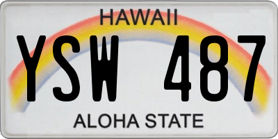 HI license plate YSW487