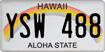 HI license plate YSW488