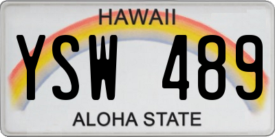 HI license plate YSW489