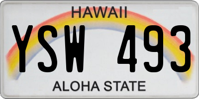 HI license plate YSW493