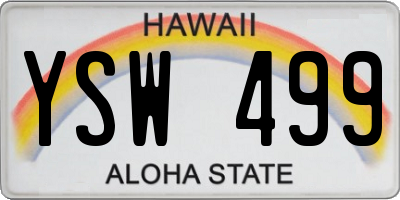 HI license plate YSW499