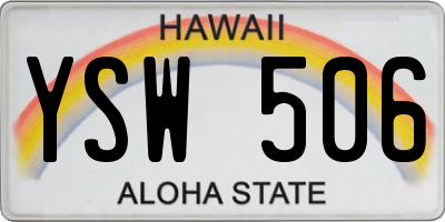 HI license plate YSW506