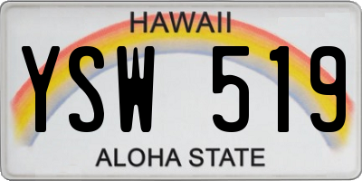 HI license plate YSW519