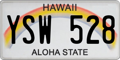 HI license plate YSW528