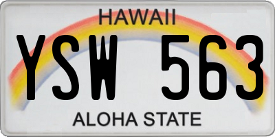 HI license plate YSW563