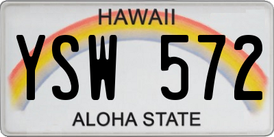 HI license plate YSW572