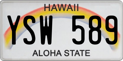 HI license plate YSW589