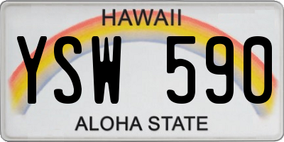 HI license plate YSW590