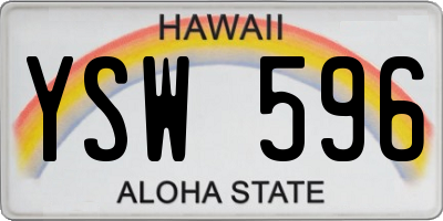 HI license plate YSW596