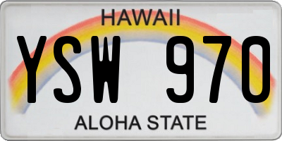 HI license plate YSW970
