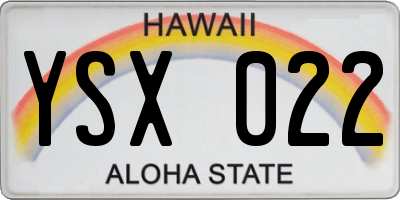 HI license plate YSX022