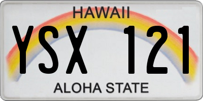 HI license plate YSX121