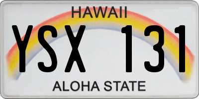 HI license plate YSX131