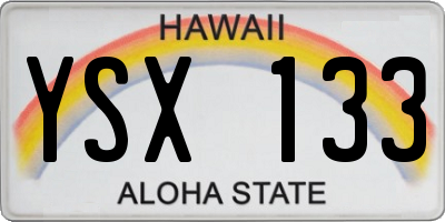 HI license plate YSX133