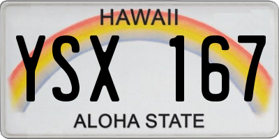 HI license plate YSX167