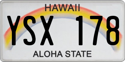 HI license plate YSX178