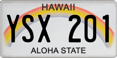 HI license plate YSX201
