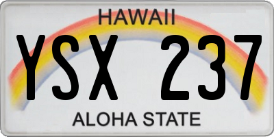 HI license plate YSX237