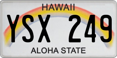 HI license plate YSX249