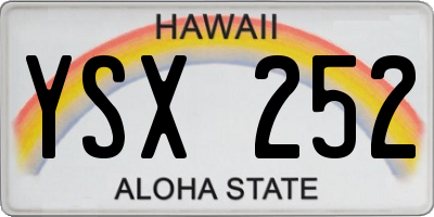 HI license plate YSX252