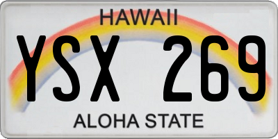 HI license plate YSX269
