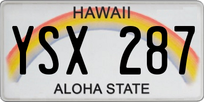 HI license plate YSX287