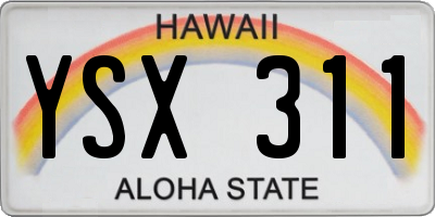 HI license plate YSX311