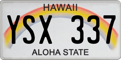 HI license plate YSX337