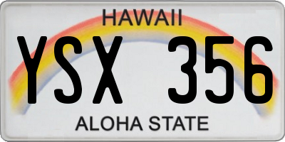 HI license plate YSX356