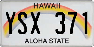HI license plate YSX371