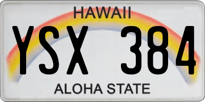 HI license plate YSX384