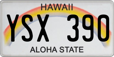HI license plate YSX390