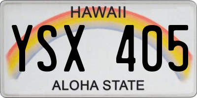 HI license plate YSX405