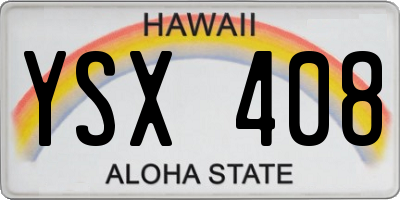 HI license plate YSX408