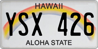 HI license plate YSX426