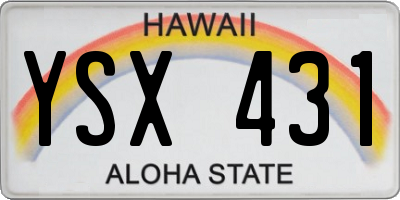 HI license plate YSX431