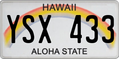 HI license plate YSX433