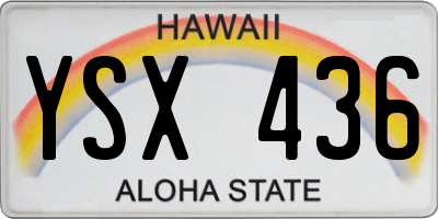 HI license plate YSX436
