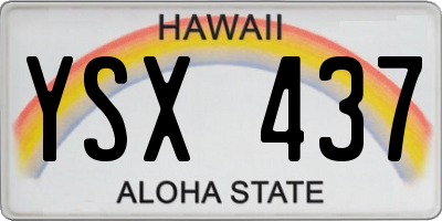 HI license plate YSX437
