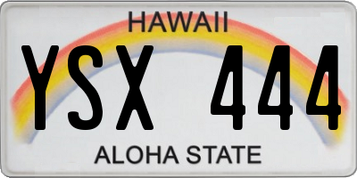 HI license plate YSX444
